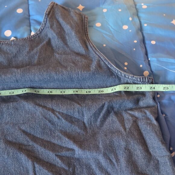 Comfort Corner Blue Denim Sleeveless Embroidered Long Shift Dress Women Size 2X - Picture 6 of 6